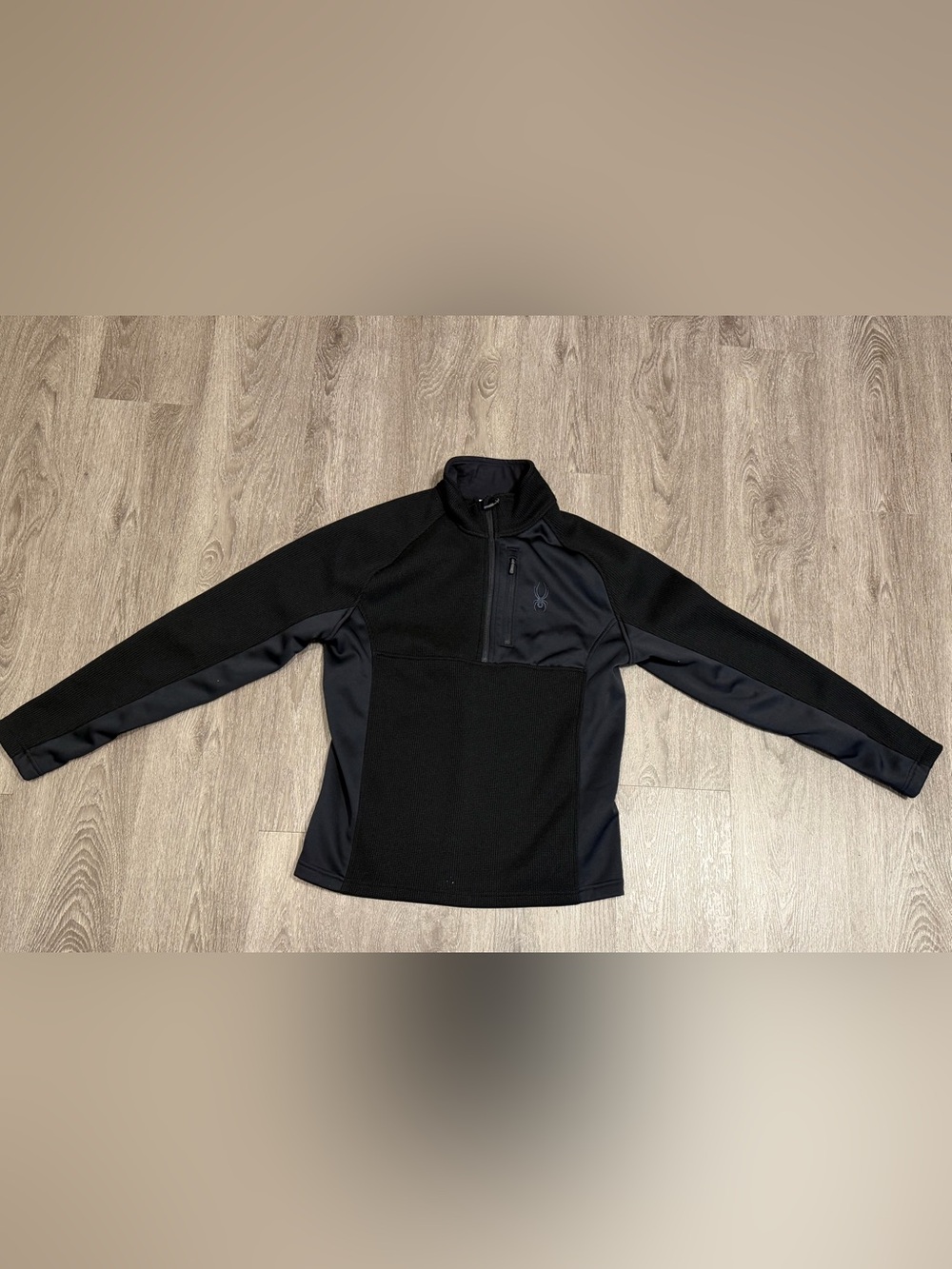 Spyder Men's Half Zip Sweater Gait Knit Pullover Jacket BLACK Size Medium